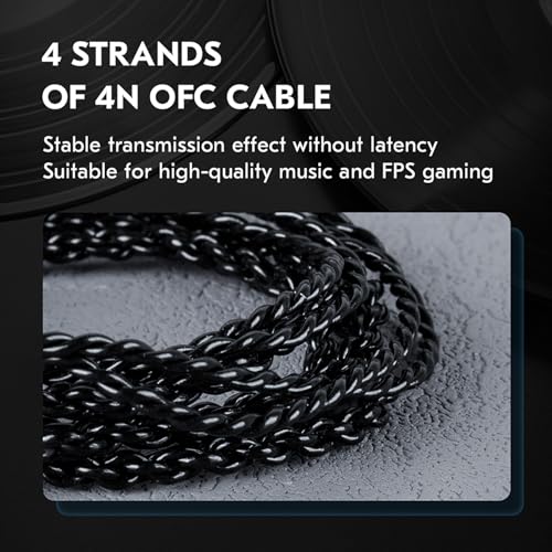 keephifi CCZ DC02 IEM Kopfhörer In-Ear-Monitor für klaren Sound, 1BA+1DD IEM mit 2-poligem abnehmbarem Kabel-Headset, HiFi-Bass Ohrhörer für Musiker, Sänger, Audiophile (Grün, mit mikro) Bild 6
