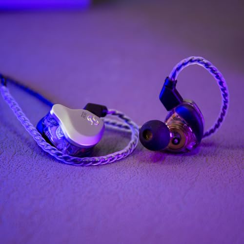 keephifi CCZ Solo DC02 In-Ear-Monitor Kopfhörer mit Kabel und Mikrofon IEM,Dual Magnetic Circuit DD IEM Bass Headset, PU+PET-Verbundmembran,Galvanisierte Glänzende Metall-Ohrhörer für Musiker,Gaming Bild 2
