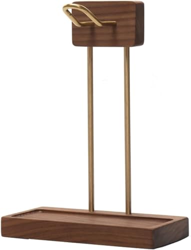 Halter, Kopfhörerhalter, Headset-Ständer aus Holz und Messing, Gaming-Kopfhörer-Displayhalter, Aufhänger for die meisten Kopfhörerhalterungen Bild 1