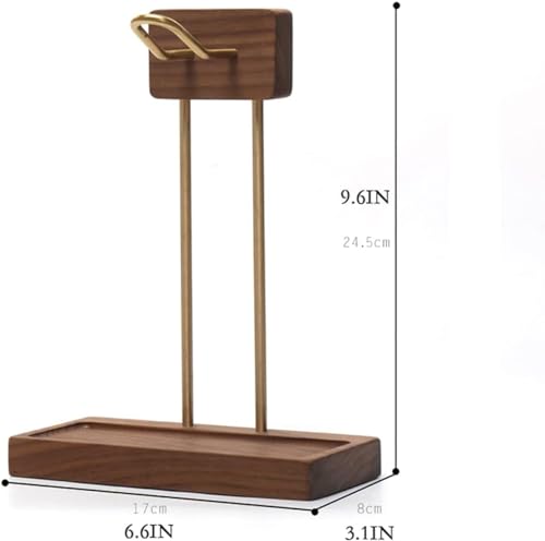 Halter, Kopfhörerhalter, Headset-Ständer aus Holz und Messing, Gaming-Kopfhörer-Displayhalter, Aufhänger for die meisten Kopfhörerhalterungen Bild 3