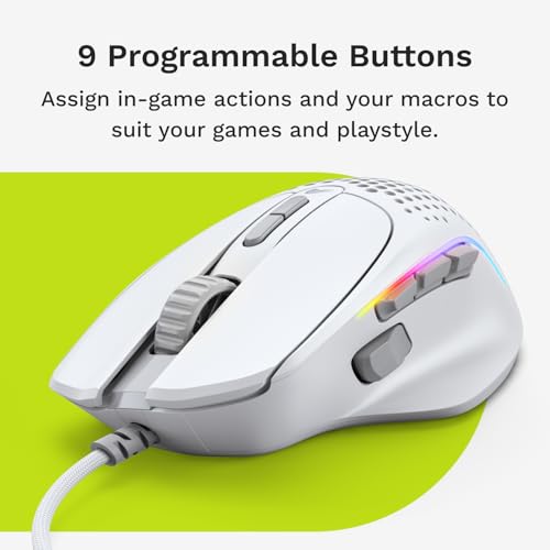 GLORIOUS Gaming Model I 2 Wired Mouse: 9 programmierbare Tasten (2 tauschbar), superleichte 66 g, optischer 26k-Sensor, Sch. 80M Klicks, MMO/MOBA/FPS, ergonomische Seitliche Daumenauflage RGB, weiß Bild 4