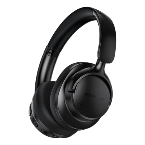 Boompods Headpods ANC+ Geräuschunterdrückende Kopfhörer - Over-Ear Bluetooth Kopfhörer mit Mikrofon, 55+ Std. Spielzeit und Pillowfoam-Polster, Faltbarer Over-Ear Headset und Reisetasche, Schwarz Bild 1