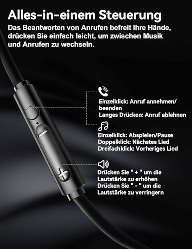 MAS CARNEY USB C Kopfhörer mit Kabel TH9, 2er Pack In-Ear Headset Typ C mit Mikrofon für iPhone 17 16 15 Pro Max, iPad Pro, Samsung Galaxy A16 A17 A54 A56 S25 S24 S23 A55 A53, Google Pixel, Huawei, Mi Bild 3
