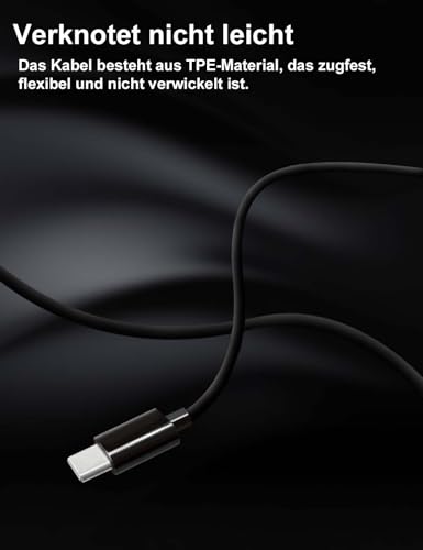 MAS CARNEY USB C Kopfhörer mit Kabel TH9, 2er Pack In-Ear Headset Typ C mit Mikrofon für iPhone 17 16 15 Pro Max, iPad Pro, Samsung Galaxy A16 A17 A54 A56 S25 S24 S23 A55 A53, Google Pixel, Huawei, Mi Bild 5