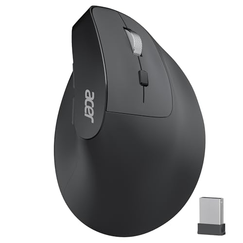 Acer Ergonomische Maus Kabellos, Wiederaufladbare 2.4GHz Vertikale Maus mit 3 Einstellbaren DPI, 6 Tasten, Ergonomisch Büromaus Vertical Wireless Mouse für Windows, mac OS, Linux, Chrome OS, usw. Bild 1