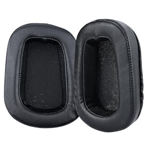 Ersatz Ohrpolster für Logitech G35, G230, G231, G233, G332, G430, G431, G432, G433, G533, G633, G633S, G635, G930, G933, G933S, G935 Kopfhörer von MMOBIEL - Protein PU Kopfhörer Ohrpolster – Schwarz Bild 2