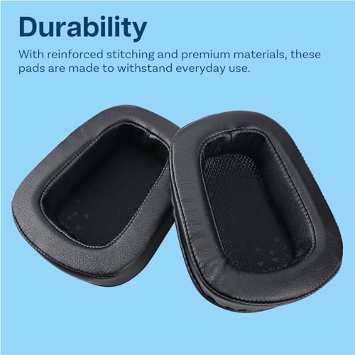 Ersatz Ohrpolster für Logitech G35, G230, G231, G233, G332, G430, G431, G432, G433, G533, G633, G633S, G635, G930, G933, G933S, G935 Kopfhörer von MMOBIEL - Protein PU Kopfhörer Ohrpolster – Schwarz Bild 5