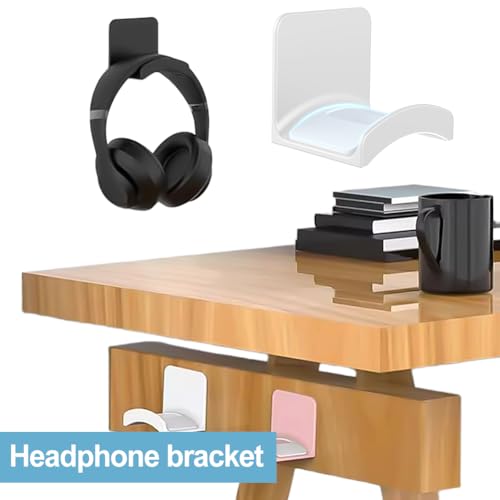 Kopfhörerständer-Halter – selbstklebender Gaming-Kopfhörer-Aufhänger, Kopfhörerhalter for den Schreibtisch, universeller Schreibtisch-Wandhalterungshaken Bild 3