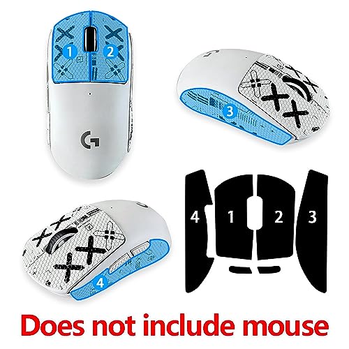 HUYUN Maus Seitenteile/Anti Schweiß Paste Grip Tape Ersatz für Logit G Pro X Superlight zweite Generation Wireless Gaming Maus (Weiß) Bild 7