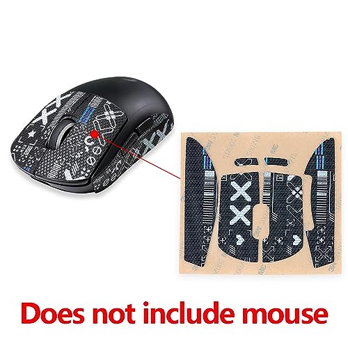 HUYUN Maus Seitenteile/Anti Schweiß Paste Grip Tape Ersatz für Logit G Pro X Superlight zweite Generation Wireless Gaming Maus (Muster schwarz) Bild 5