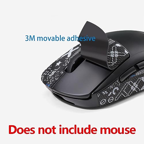 HUYUN Maus Seitenteile/Anti Schweiß Paste Grip Tape Ersatz für Logit G Pro X Superlight zweite Generation Wireless Gaming Maus (Muster schwarz) Bild 7
