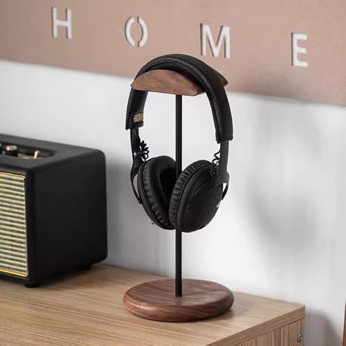 Kopfhörerständer for den Schreibtisch – Headset-Halter mit Stützstange aus Aluminiumlegierung, Gaming-Headset-Ständer mit Holzstützplatte Bild 4