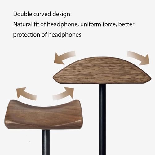 Kopfhörerständer for den Schreibtisch – Headset-Halter mit Stützstange aus Aluminiumlegierung, Gaming-Headset-Ständer mit Holzstützplatte Bild 7
