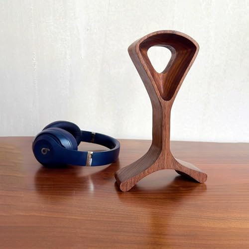 Kopfhörerständer/Kopfhörer-Aufhänger aus Holz/Headset-Halter aus Holz/Kopfhörer-Schreibtisch-Display-Aufhänger – Headsets aus Holz mit Walnuss-Finish Bild 6