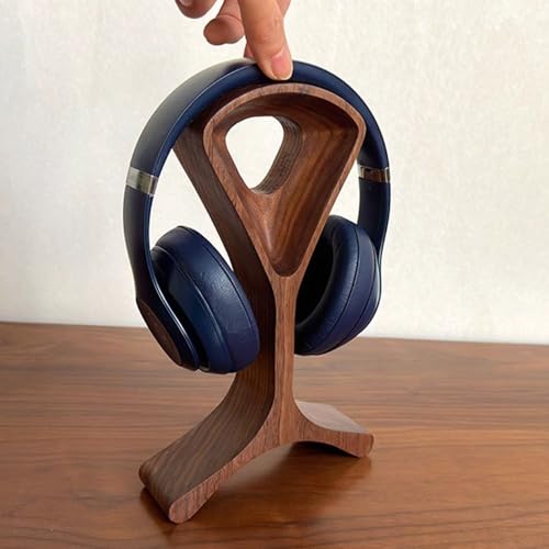 Kopfhörerständer/Kopfhörer-Aufhänger aus Holz/Headset-Halter aus Holz/Kopfhörer-Schreibtisch-Display-Aufhänger – Headsets aus Holz mit Walnuss-Finish Bild 7