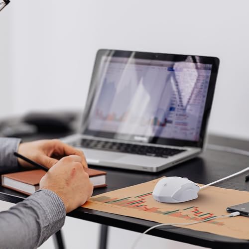 Uineer Maus Mit Kabel, ergonomisches Design, bis zu 7200 DPI einstellbar mit 6 Tasten, Computer Maus PC Laptop Computer,Plug & Play,Grau und Weiß Bild 6