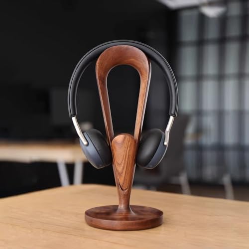 Kopfhörerständer, gebogener Headset-Ständer mit Ablagefach und Spulenwickler, Kopfhörerhalter-Ausstellungsständer(Beech) Bild 5