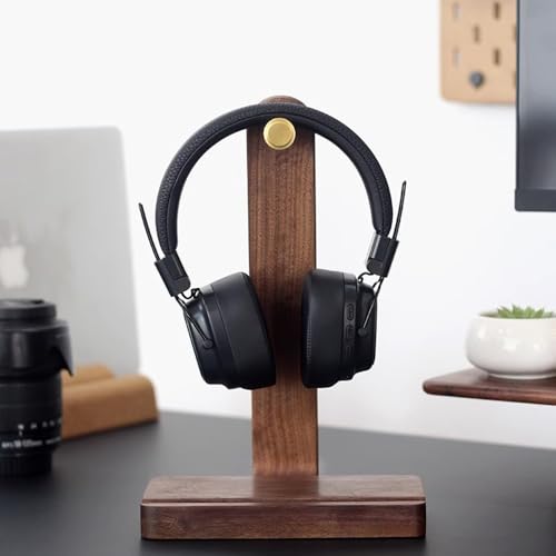 Kopfhörerständer for den Schreibtisch – Headset-Ständer aus massivem Holz for den Schreibtisch – Gaming-Kopfhörerständer, robuster Kopfhörerhalter, Schreibtischständer aus Holz Bild 4