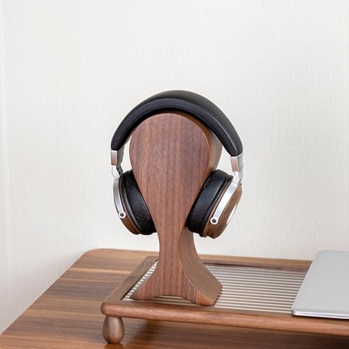 Kopfhörerständer for den Schreibtisch – Headset-Ständer aus massivem Holz for den Schreibtisch – robuster Kopfhörerhalter, Schreibtischständer aus Holz, Gaming-Kopfhörerständer Bild 2