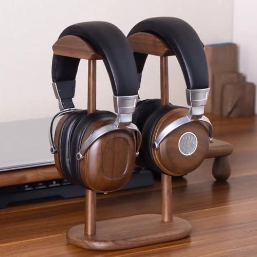 Headset-Ständer for den Schreibtisch, Dual-Kopfhörerständer, Desktop-Kopfhörerständer, universeller Kopfhörerhalter for die meisten Musik-Gaming-Headsets(Beech) Bild 2