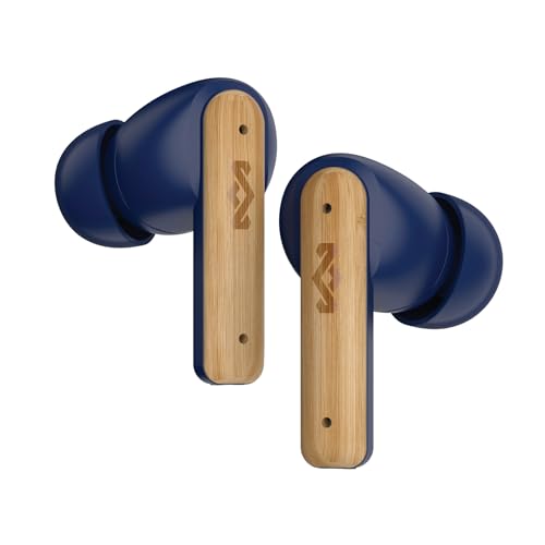 Marley Little Bird True Wireless Bluetooth Kopfhörer – IPX4 Kopfhörer kabellos mit Mikrofon, 24 Stunden Wiedergabezeit, In-Ear Ohrhörer klein, USB-C-Schnellladecase, Blau Bild 1