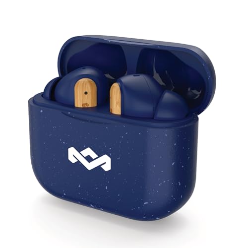 Marley Little Bird True Wireless Bluetooth Kopfhörer – IPX4 Kopfhörer kabellos mit Mikrofon, 24 Stunden Wiedergabezeit, In-Ear Ohrhörer klein, USB-C-Schnellladecase, Blau Bild 3
