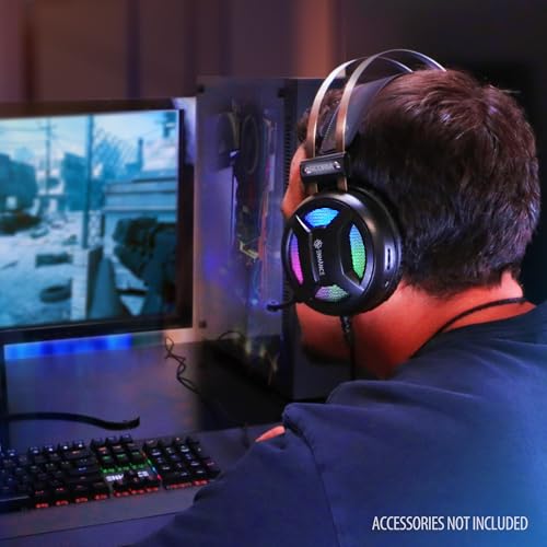 ENHANCE Gaming Scoria 2 Kabelgebundenes Headset – Kopfhörer mit 7.1 Surround-Sound, Memory-Foam-Ohrpolstern, Schnellzugriffssteuerung – Headset Mikrofon, kompatibel mit PlayStation, PC und Laptop Bild 4
