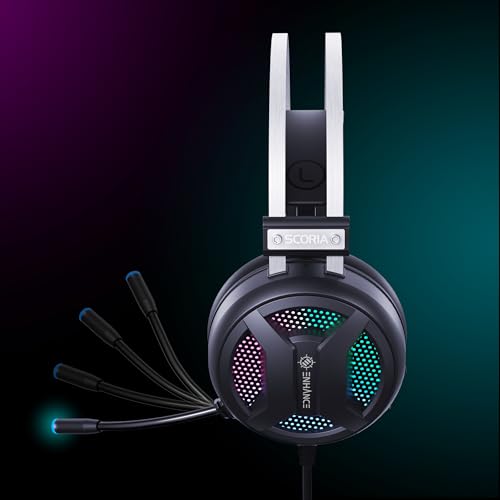 ENHANCE Gaming Scoria 2 Kabelgebundenes Headset – Kopfhörer mit 7.1 Surround-Sound, Memory-Foam-Ohrpolstern, Schnellzugriffssteuerung – Headset Mikrofon, kompatibel mit PlayStation, PC und Laptop Bild 5