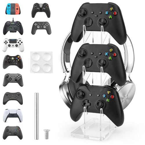 YIBEICO Universeller 3-stufiger Controller-Ständer für Xbox Series X, Xbox, 360, PS5, PS4, Switch, Nintendo, Dampfcontroller, Gaming-Headset, Gaming-Zubehör, transparenter Controller-Halter Bild 1