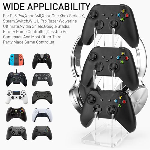 YIBEICO Universeller 3-stufiger Controller-Ständer für Xbox Series X, Xbox, 360, PS5, PS4, Switch, Nintendo, Dampfcontroller, Gaming-Headset, Gaming-Zubehör, transparenter Controller-Halter Bild 3