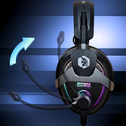 Empire Gaming H-13 RGB Kopfhörer für PS5, PS4, Xbox, Switch, PC, Mac, Smartphones, Tablets, High Definition Sound, Flexibles Mikrofon, Schwarz Bild 6