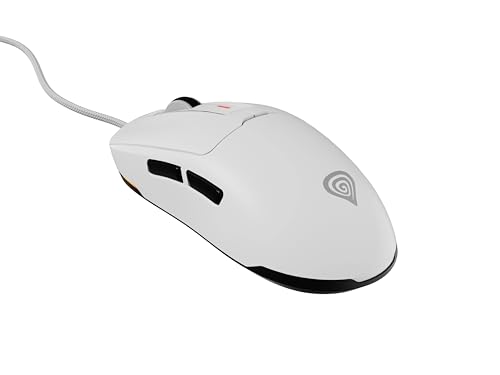 Genesis Ultraleichte Gaming-Maus nur 49 g Gewicht, präzisem 12.000-DPI-Sensor und flexiblem Paracord-Kabel. Entwickelt für schnelle, kontrollierte Bewegungen und Lange Gaming-Sessions, Weiß Bild 2