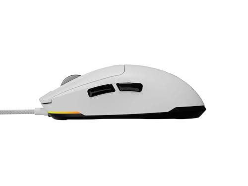 Genesis Ultraleichte Gaming-Maus nur 49 g Gewicht, präzisem 12.000-DPI-Sensor und flexiblem Paracord-Kabel. Entwickelt für schnelle, kontrollierte Bewegungen und Lange Gaming-Sessions, Weiß Bild 4