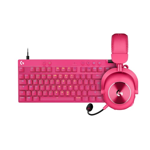 Logitech G PRO X 2 Lightspeed Wireless Gaming Headset, Bluetooth, USB, 3.5 mm + PRO X TKL Rapid Tenkeyless kabelgebundene Gaming Tastatur, magnetischen Analogschaltern, Rapid Trigger, RGB, PC- Rosa Bild 1