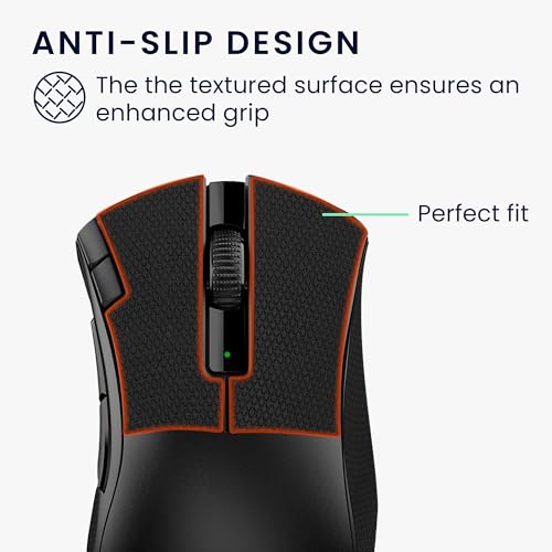 kwmobile Gaming Maus Grip Tape kompatibel mit Razer DeathAdder V2 X Maus - Rutschfestes Griffband für PC Maus - Schwarz Bild 4