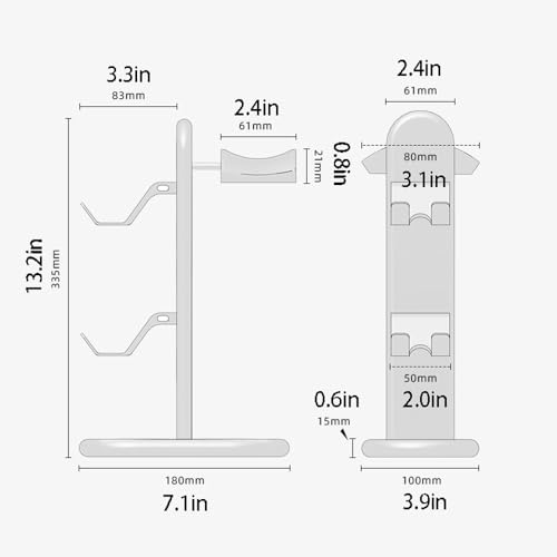 Kopfhörerständer for den Schreibtisch, Headset-Ständer und langlebiger Headset-Halter, Premium-Schreibtisch-Organizer for Gaming- und Büro-Kopfhörer(White) Bild 3