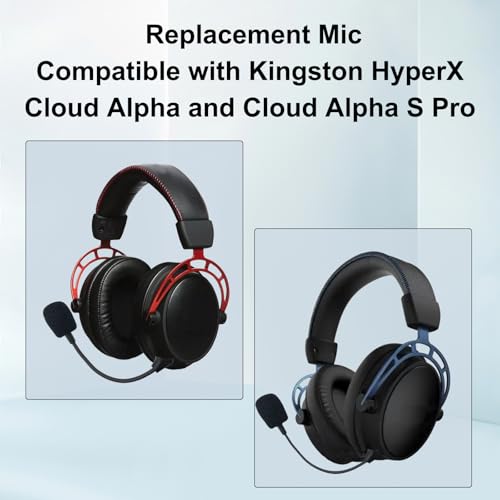 Ersatz-Mikrofon Boom Mic Kompatibel mit HyperX Cloud Alpha Cloud Alpha S Pro Gaming Kopfhörer für PS4 Xbox One Computer PC Geräuschreduzierung, Flexibel Microphone 3,5 mm Jack Bild 2