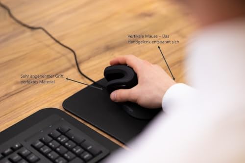Ergonomische Cobra-Computermaus mit Kabel für Rechtshänder, USB-Kabel 170 cm, Geräuschlos, Bewegungsfreiheit, hohe Auflösung, einstellbare DPI, ergonomisches Handgriffdesign für Komfort am Handgelenk Bild 4