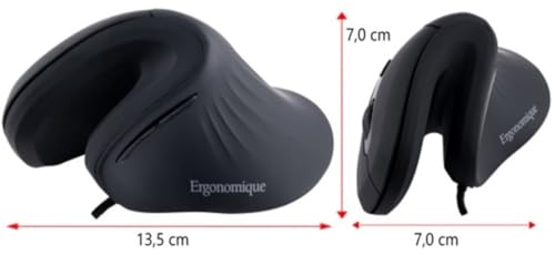 Ergonomische Cobra-Computermaus mit Kabel für Rechtshänder, USB-Kabel 170 cm, Geräuschlos, Bewegungsfreiheit, hohe Auflösung, einstellbare DPI, ergonomisches Handgriffdesign für Komfort am Handgelenk Bild 5