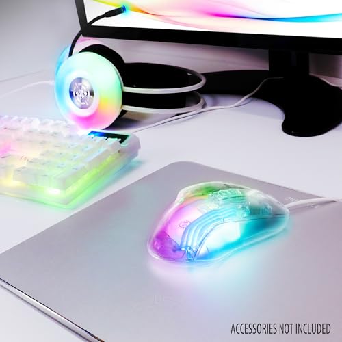 ENHANCE Theorem 3 Weiße Gaming-Maus – Kabelgebundene Maus für PC mit 7 Programmierbaren Tasten, Einstellbare 7200 DPI, Ergonomische Gaming-Maus mit klarem Design – Software für LEDs, Makros Bild 6
