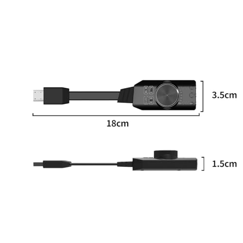 Namvo USB-Soundkarte, virtueller 7.1-Surround-Sound, externer USB-Soundkartenadapter mit PUBG-Soundeffekten für PC/Mac/Gaming-Headset Bild 2