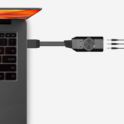 Namvo USB-Soundkarte, virtueller 7.1-Surround-Sound, externer USB-Soundkartenadapter mit PUBG-Soundeffekten für PC/Mac/Gaming-Headset Bild 7