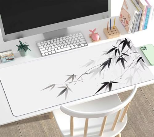 Mauspad Gaming Groß 900x500x4mm Bambus XXL Mousepad Groß Wassxerdicht Tischunterlage Speed Gaming Maus Tastatur Matte PC Laptop rutschfeste Gummibasis Mouse Mat für Office Home Gamer J-65 Bild 2