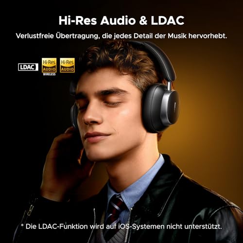 UGREEN Studio Pro kopfhörer Kabellos Bluetooth Over Ear mit Hybrid Adaptive Active Noise Cancelling, Bluetooth 6.0, Hi-Res Dual, LDAC, 120h Spielzeit, Spatial Audio, EQ in App, Duale Verbindung Bild 2