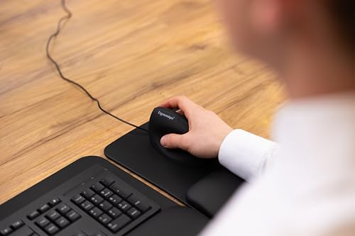 Ergonomische Vertikale Maus für Rechtshänder - 3-Tasten USB Plug&Play - Maus Ergonomisch für Handgelenk Entlastung - 800 DPI - Kompatibel mit Windows & Mac - Schwarz Bild 4