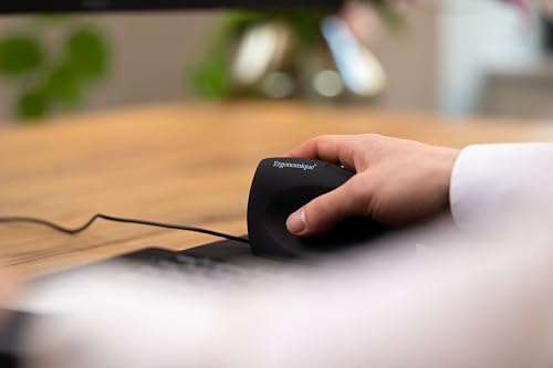 Ergonomische Vertikale Maus für Rechtshänder - 3-Tasten USB Plug&Play - Maus Ergonomisch für Handgelenk Entlastung - 800 DPI - Kompatibel mit Windows & Mac - Schwarz Bild 6
