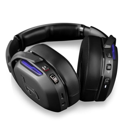 Teufel CAGE PRO Wireless Gaming Headset Kabellos Bluetooth mit integrierte Mikrofon, Akkulaufzeit 68 Std, 7.1 Virtual Surround Sound DTS X V2, USB, für PC, PS5, Xbox, Handy - schwarz Bild 3