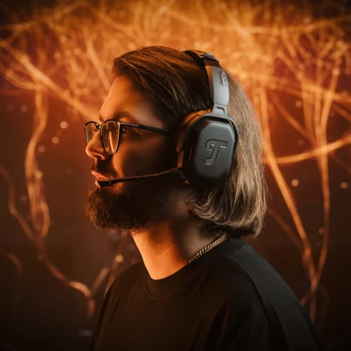 Teufel CAGE PRO Wireless Gaming Headset Kabellos Bluetooth mit integrierte Mikrofon, Akkulaufzeit 68 Std, 7.1 Virtual Surround Sound DTS X V2, USB, für PC, PS5, Xbox, Handy - schwarz Bild 6