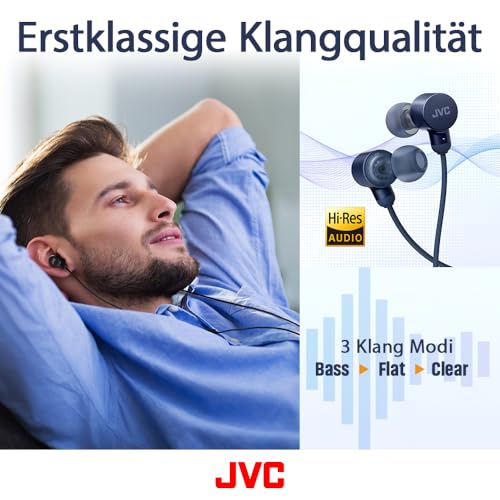 JVC HA-FR29UC-B - USB-C Ohrhörer, DA-Wandler, Hi-Res-Audio, Mikrofon mit Stummschaltung, Bequeme Silikon-Ohrstöpsel, 3-Tasten-Fernbedienung, Plug & Play für PC/Smartphone/Gaming, Farbe Schwarz Bild 6