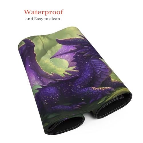 Gaming Mauspad Lila Mauspad XXL 700x400x3mm XXL Mousepad Drachen Schreibtischunterlage, mit Anti Rutsch Basis Mouse Pad, Wasserdicht, Langlebig Desk Mat für Tastatur und Maus, Gaming Zubehör G4-570 Bild 4